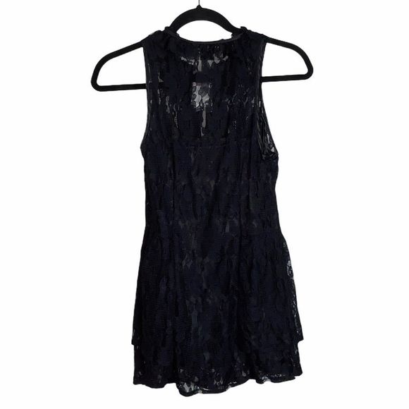 NWT Black Lace Peplum Top - Picture 2 of 6